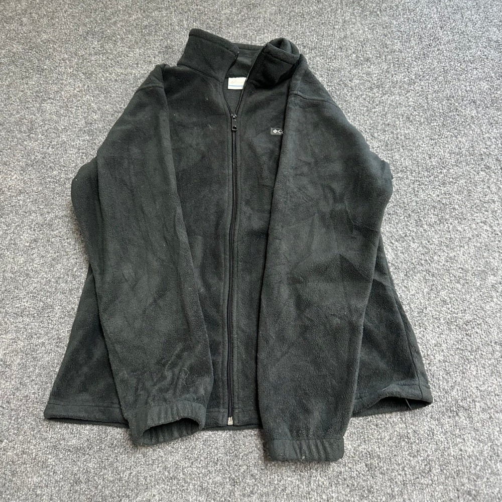 Columbia Fleece Jacket Womens Size L Black Full Zip Soft Outdoor Warm Layer